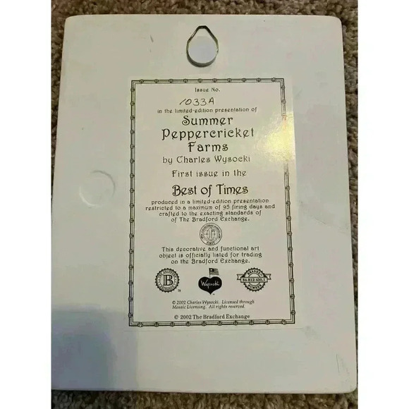 Charles Wysocki | Bradford Exchange | Summer | Peppercricket Farms Plate - Picture 5 of 7